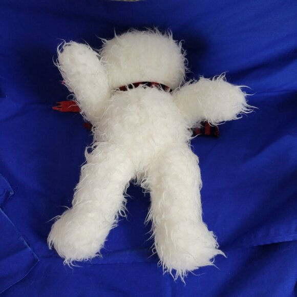 Plush furry shaggy Snowman Stuffed Animal Carrot Nose 2 scarves toy jointed - Picture 5 of 6